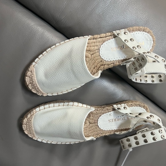 PAULA TORRES Ava Espadrille Sandal in Off White Size 7 - Picture 2 of 3